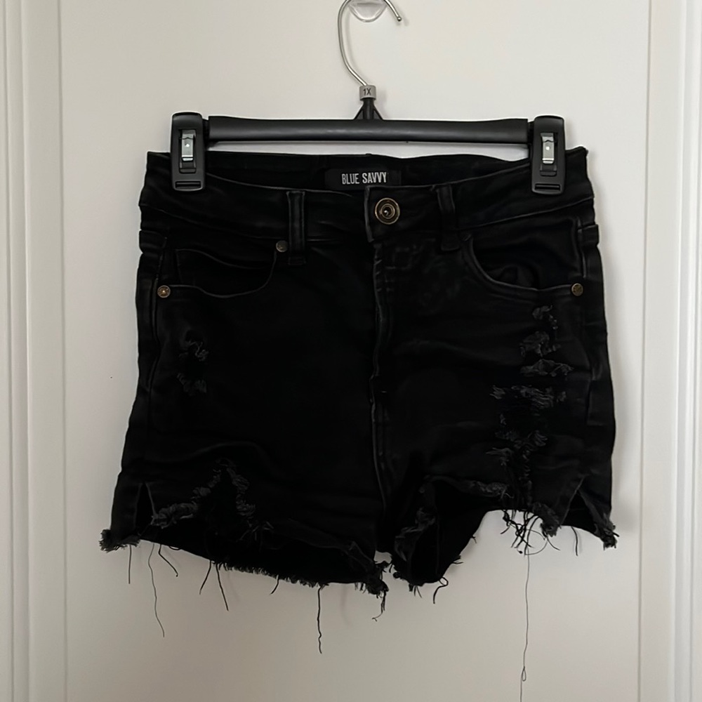 Ripped black shorts worn once